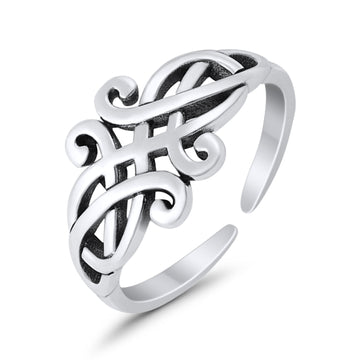 Celtic Toe Ring Band 925 Silver Sterling For Womens (8.5mm)